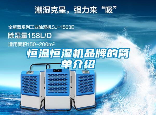 恒溫恒濕機(jī)品牌的簡單介紹